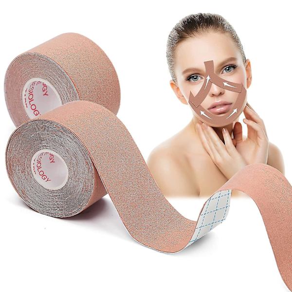 Ansiktslyfttejp för ögon och nacke - 2 rullar, ansiktslyfttejp för myofascial lyft för rynkreducering
