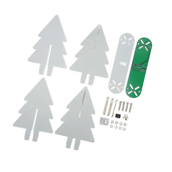 Elektronisk juletre-sett LED-gradientlys 3D DIY elektronisk monteringssett for loddeøvelse Grønn