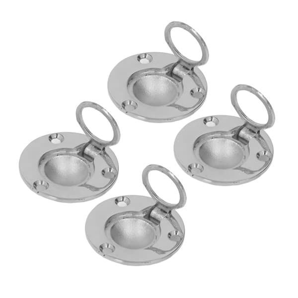 4pcs M5 Flush Ring Pull, Round, Durable Stainless Steel, Marine Deck, Boat, Recessed Handle, Round Deck