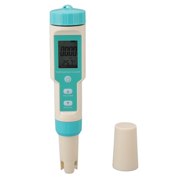 Vattenkvalitetsmätare ORP PH TDS TEMP EC Salinity SG 7 i 1 Exakt digital vattentestpenna med pulver