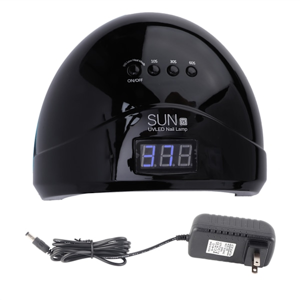 48W UV LED-lampa Nageltork Dual Light Source Gel Polish Lamp Light Manicure Curing Black US
