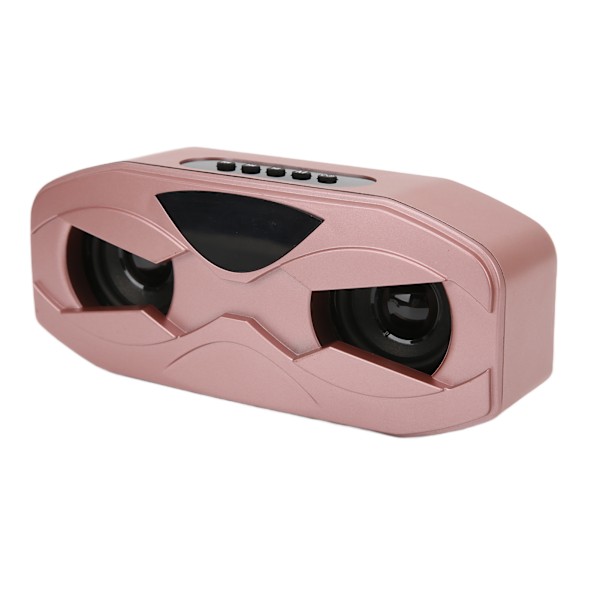 Robotdesign Högtalare Liten Inbyggd Mikrofon Tydlig Justerbar Hållbar LED-Lampa Trådlös Högtalare (Roséguld)