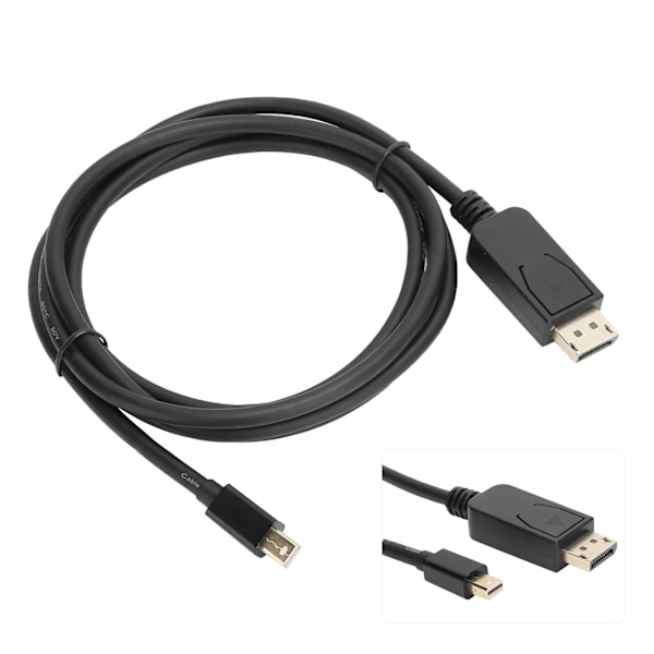 Mini DP til DP-kabel Svart ABS-plugg for OS X datamaskinnettverkskonverter 4K ved 60Hz 3 meter