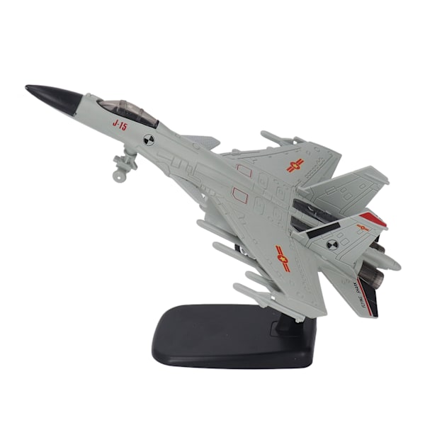 Fighter Aircraft Model Pull Back med Display Stativ Ljud Ljuslegering Flygplansmodell för pojke Barn Grå Vit