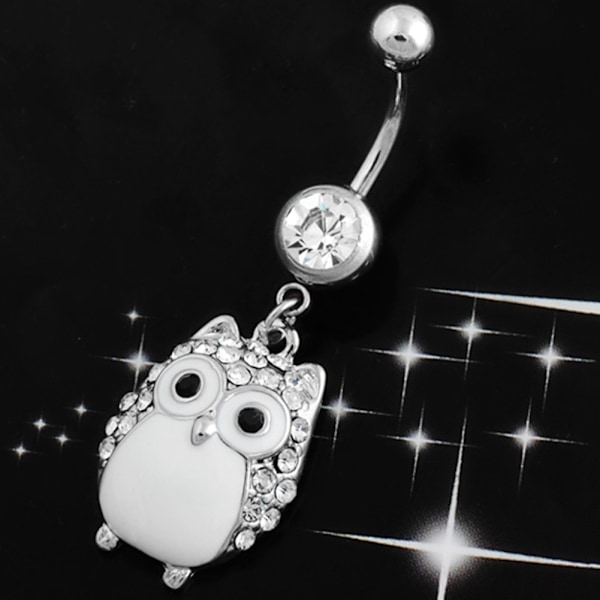 Kvinnor Uggla Belly Navel Button Q00939 Rostfritt stål Legering Body Smycken