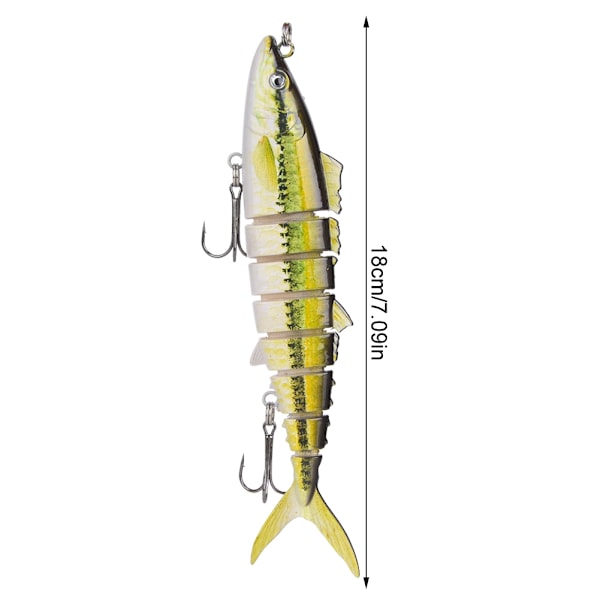 1 st Multi Sections artificiellt fiskedragbete Havsfiskeredskap Sjunkande wobbler med krok3#