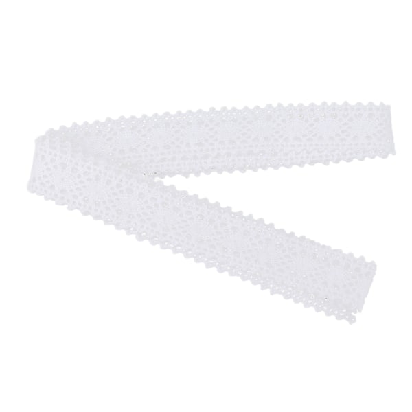 Spets Retro Tyg Handsömnad DIY Material Spets Bomullstråd Spets Juldekoration Vit
