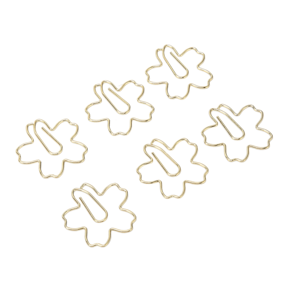 100 stk. Fancy Papirclips Sakura Stil Holdbare Metal Æske Pakket Guld Farve Søde Papirclips til Kontorarbejde Skole Hjem