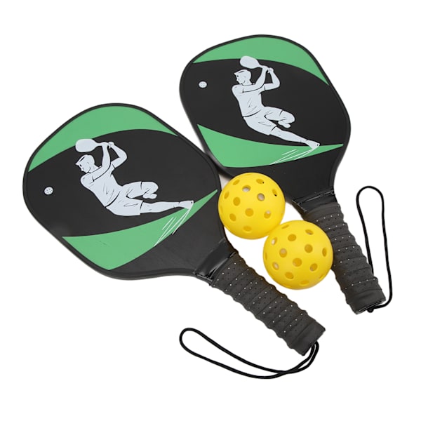 Pickleball Paddle Ball Set Pine Green Black 2 Paddles 2 Balls Anti-Slip Bekvämt grepp Pickleball Set för spelsporter