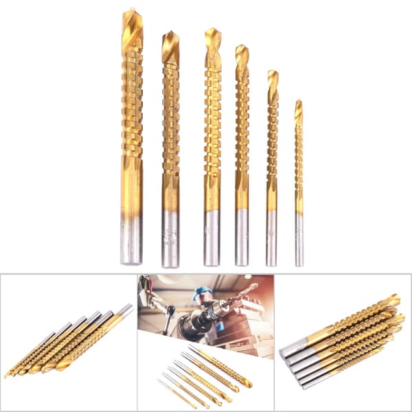 Højhastighedsstål Træ Hulsav Bor Bits Sæt 6 stk. 3-8 mm