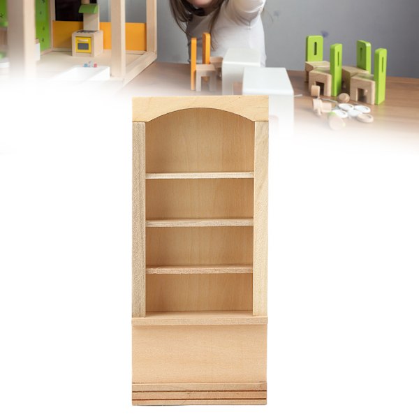 1:12 Dukkehustræbogreol Model til Dukker DIY Dukkehussmøbler Tilbehør Bogreol