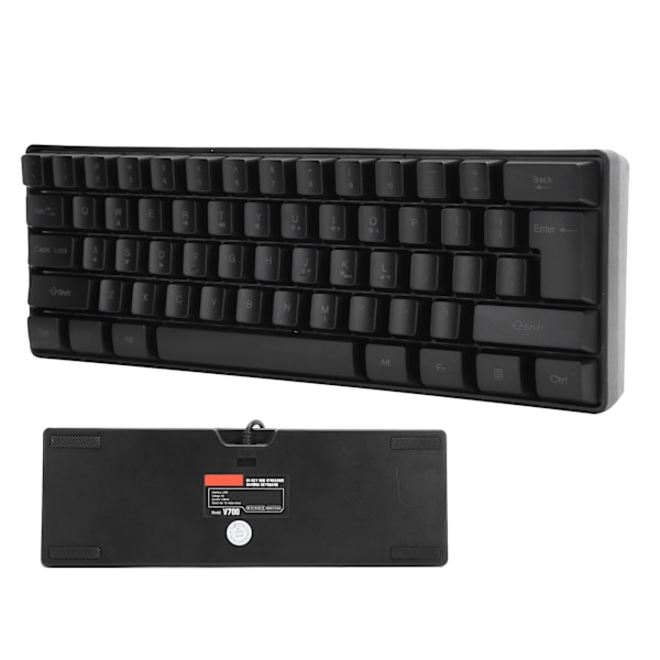 HXSJ V700 Tangentbord USB RGB Bakgrundsbelysning Speltangentbord med 61 Tangenter för Laptop Dator