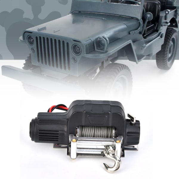1/10 RC Crawler Bil Trækspil Fjernbetjening Modtager til SCX10 D90 D110 TF2 til TRX4Black