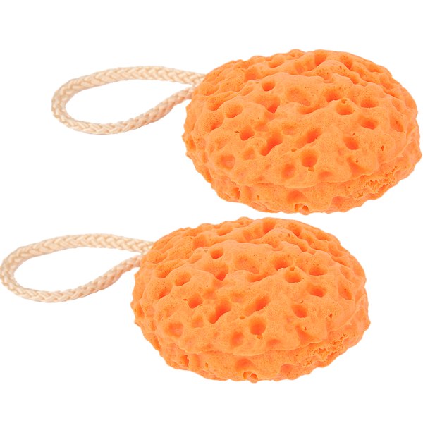 2 st Spädbarnsbadsvamp Gnid Kroppsmjuk Badskrubb Barndusch Skummande Bath BallOrange