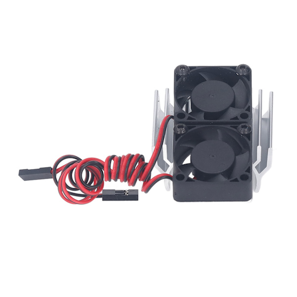 DC 5V RC Køleplade Højhastigheds Blæsermotor Køleventilator Sæt til Traxxas Slash 4×4 VXL 1/10 RC Bil Sølv
