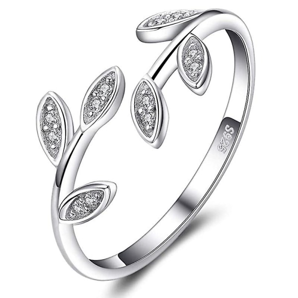 1 st 925 sterling silver tumringar för kvinnor olivbladsringar 18k guld justerbara ringar Fingeröppna ringar