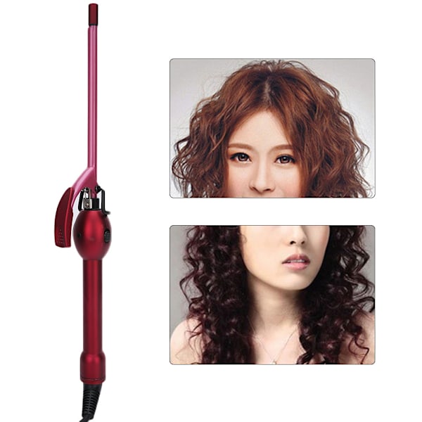 Mini Elektrisk Hårføner Salon Curling Wand Anti-skåld Temperaturjustering Hårstilingsverktøy 110-240V (9mm US-kontakt)