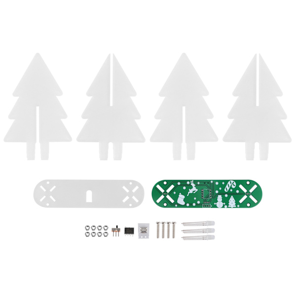 DIY 3D joulukuusi elektroninen LED-piirisetti kotiin pöytäkoristeeksi vihreä
