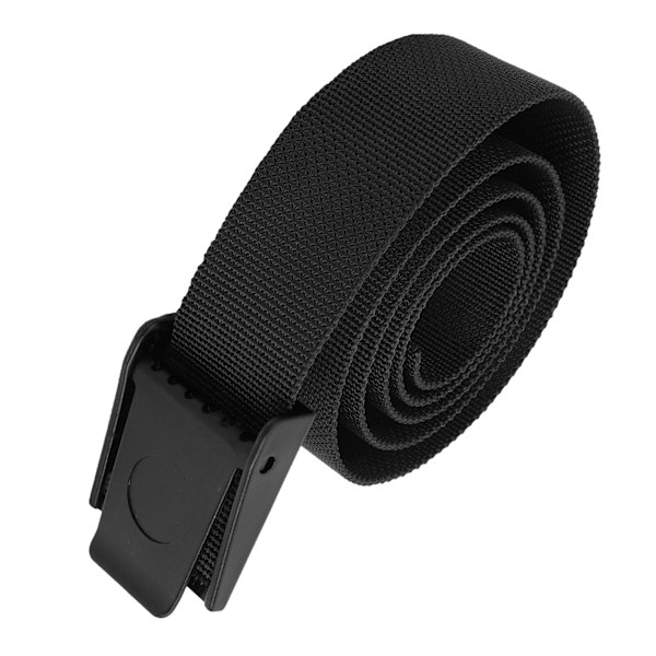 150CM Holdbar Dykker Vægtbælte Nylon Webbing Taljebælte med Plastikspænde Tilbehør Sort