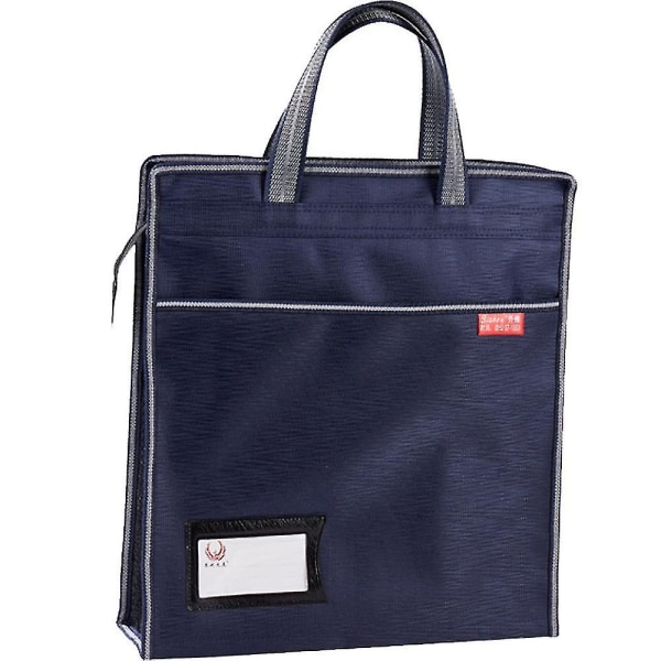 Glidelås Business Document Bag Vanntett Fil Håndveske Multi Purpose Office Koffert Blue