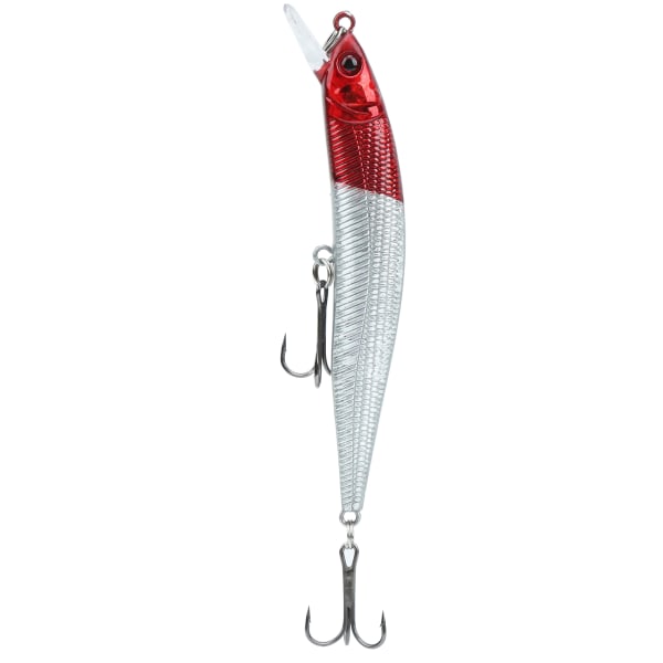 5 st. Plastsimuleringsbete Minnow Long Shot med Treblekrok Fiskeutrustning 8#