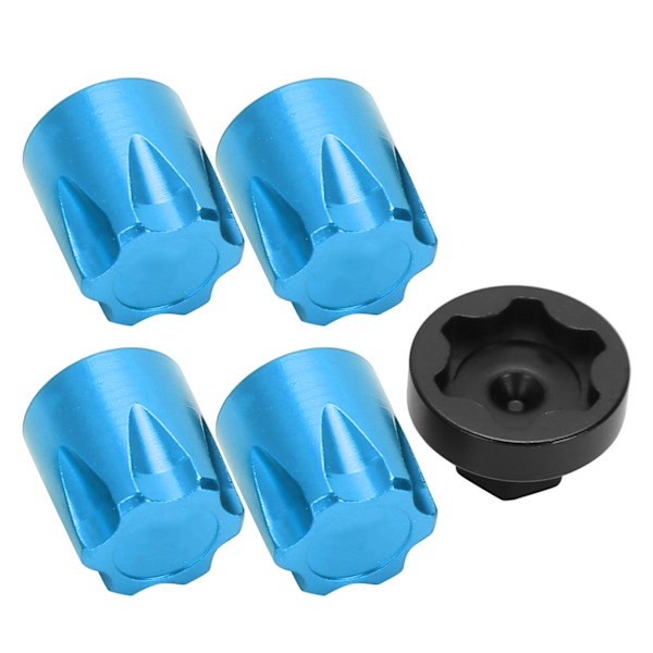4st RC Bilhjul Fälg Center Cap M4 Mutter Passar för Traxxas TRX4/SCX10 90046 D90 1/10 1/8 RC CarBlue