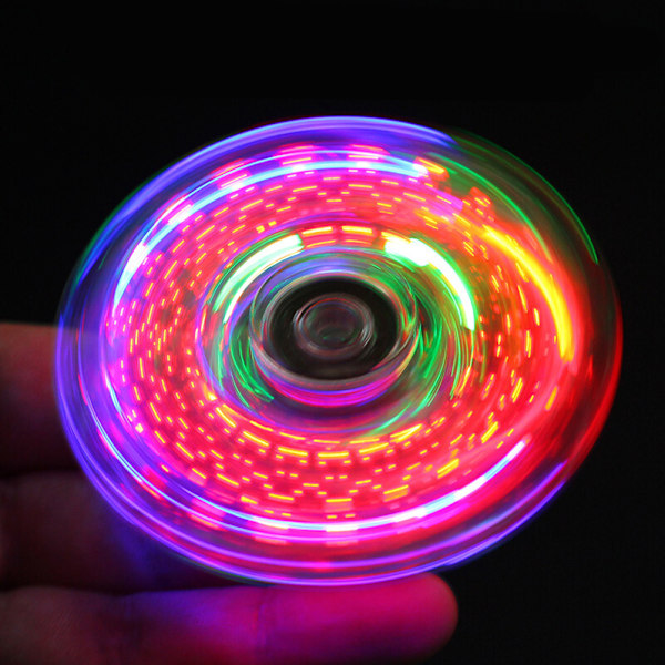 LED Fidget Spinner Legetøj Klar LED Lys Op Fidget Finger Terning Anti Stress Release Legetøj til Børn Voksne