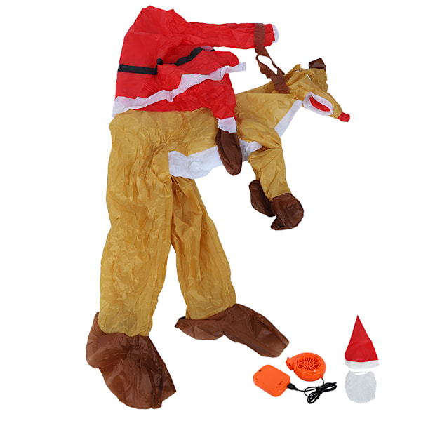 Joulupukki piirretty puhallettava puku Halloween-festivaaleille Juhlakoriste Joulupukki hirven kanssa X121