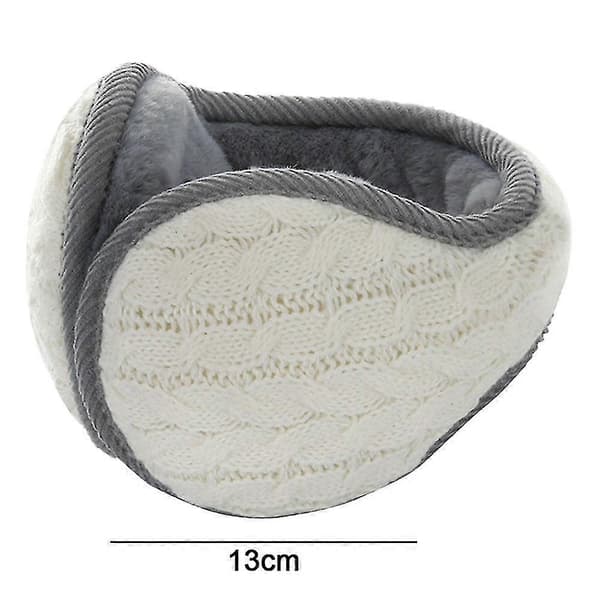 Varma stickade öronvärmare Vikbara Öronmuffar Vinteröronmuffar Unisex White