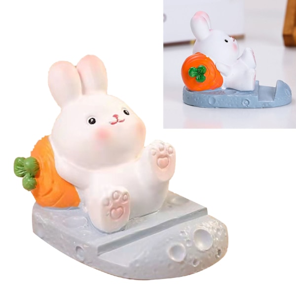 Söpö Kanin Puhelinteline Cartoon Resin Bunny Puhelimenpidike Työpöydälle Opiskelijahuoneen Koristelu Porkkana