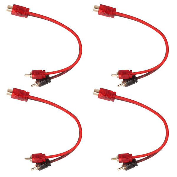 4 kpl Auton RCA 1 naar 2-adapter Y-jakaja Kaiutin Audiokaapeli 20 cm pitkä laitteille, joissa on 3,5 mm liitäntä