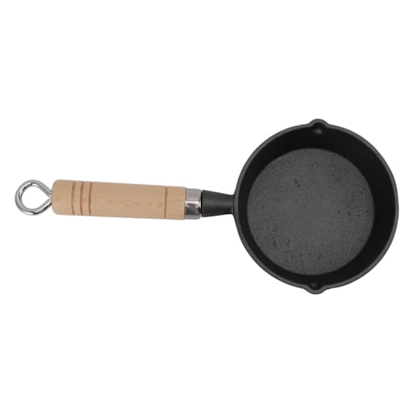 Pyöreä ja kestävä omelettipannu metallista, turvallinen puukahva, usein käytetty voin sulattaja kotikäyttöön