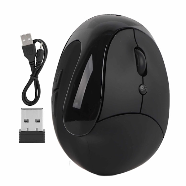 Optisk Vertikal Mus Trådløs 3. Gen Højre Hånds Ergonomisk Greb Gaming Kontor Computer Mus Sort