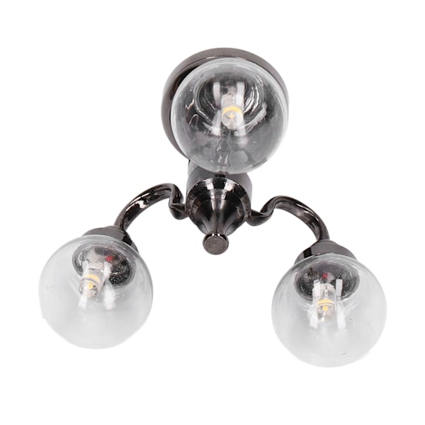 Dukkehusslynge 1:12 Mini Elegant Retro Miniature Dukkehussølv Glas Lys til Børn Legetøj Dekoration Gave