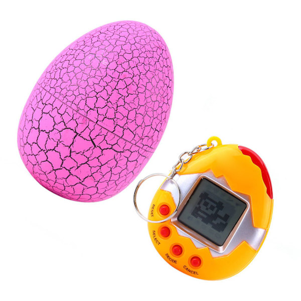 Elektroniska leksaker för barn Crack Eggshell Virtuell digital handhållen spelmaskin för husdjur (rosa)