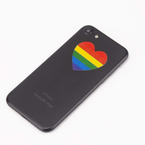 500 homosexuella stolta älskares hjärta-formade klistermärken Love Rainbow Stripe Stickers (1,5 tum)