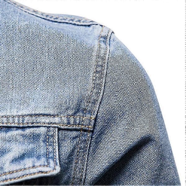 Klassisk herrjeansjacka med knappar och slag Blue S