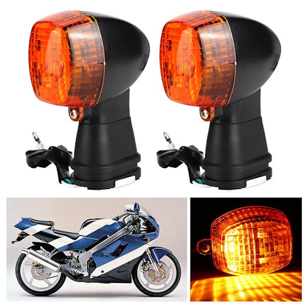 Moottoripyörän LED-vilkkuvalot sopivat KAWASAKI ZXR 250R/400R/750R:lle (Musta+Keltainen)