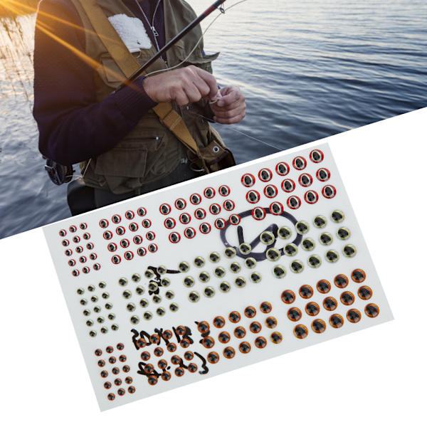 2 ark tredimensjonale kunstige simuleringslokkeøyne Fish Eyes Set DIY-klistremerke