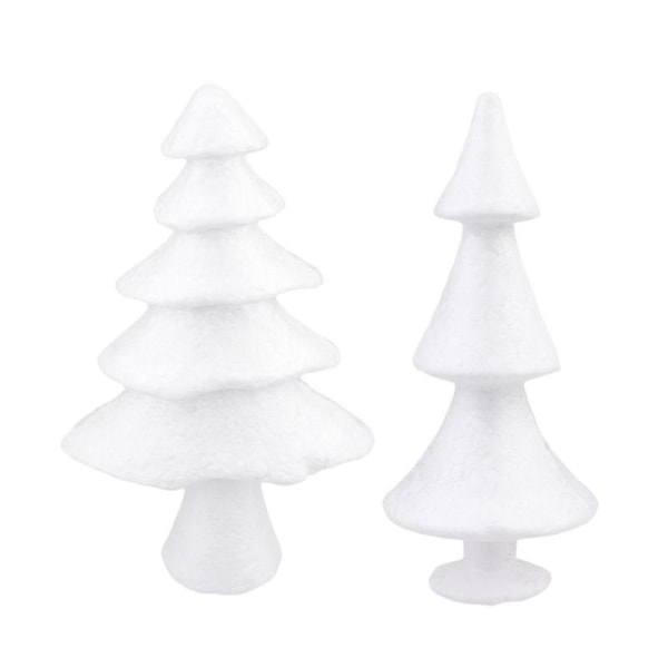 2 stk Tremodell Hvitt juletre Barn Gjør-det-selv Håndverksmateriale Ornament Juleoppsett Dekorative rekvisitter for barn Barn (2 størrelse)