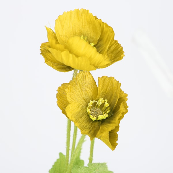 Kunstig blomst Dekorativ naturtro Elegant look Falsk blomst til hjemmet stue bryllup gul