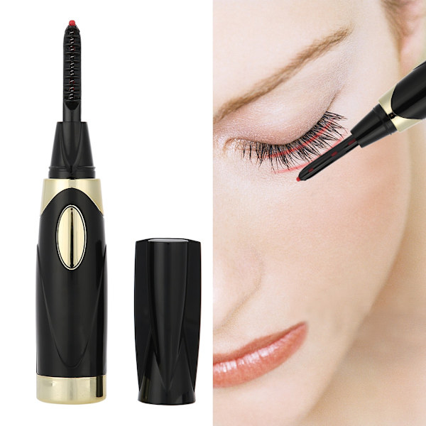 Elektrisk ögonfransböjare Uppvärmd förlängning Långvarig ögonfranscurling Makeup Tools Svart