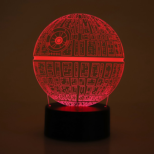 Natlampe ABS-fod Planetmønsterlampe Touch Switch (sort uden fjernbetjening)