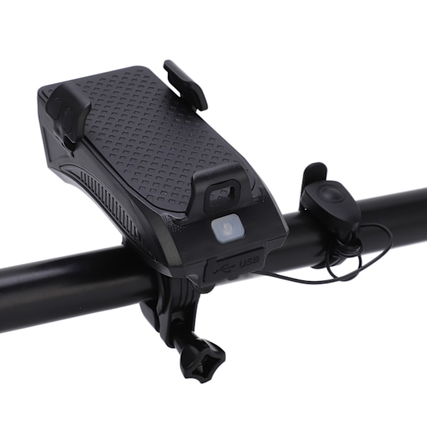 Cykellygte USB-opladning med mobiltelefonholder Cykelhorn Sikkerhedsadvarselslys Vandtæt køreudstyr