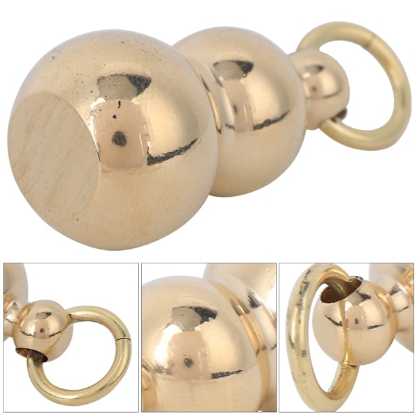 2 stk/sett Nøkkelring i massiv messing kalebassheng Stor størrelse Utsøkt rene håndlagde hengende Dekorasjon Messing 2,9 cm Høyde 1,55 cm Diameter
