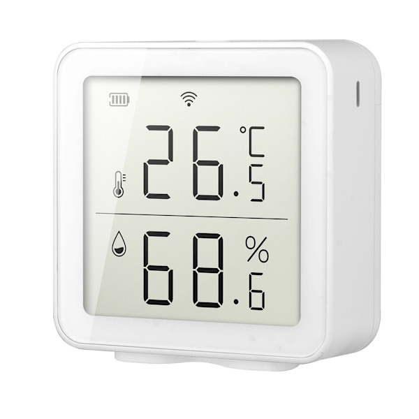 Smart WiFi Fuktighetssensor Hygrometer Utomhus inomhustermometer Digital LCD-skärm Temperaturfuktighetsmätare
