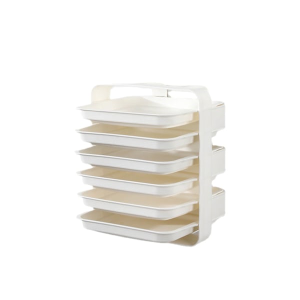 Side Dish Stapling Storage Multilayer Food Sorting Tray Kitchen Multifunction Fruit Vegetable Preparation Plate Wall Mounted 6 Layers White