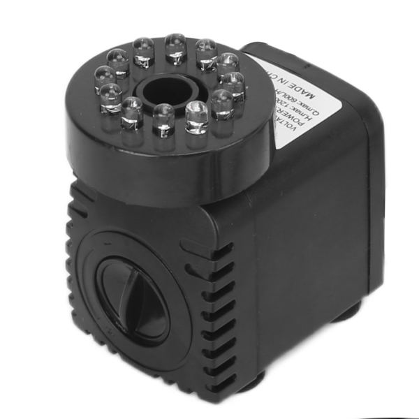 Dränkbar fontänpump med LED-ljus Vattenpump Ljus för vattenfunktion akvarium Heminredning FountainEU-kontakt 220-240V