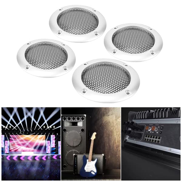 4 pcs 2-inch Speaker Grille Protective Decorative Sound Speaker Mesh Grille (Silver)