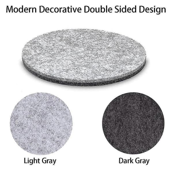 12 stykker filtbrikker - lysegrå runde Light gray